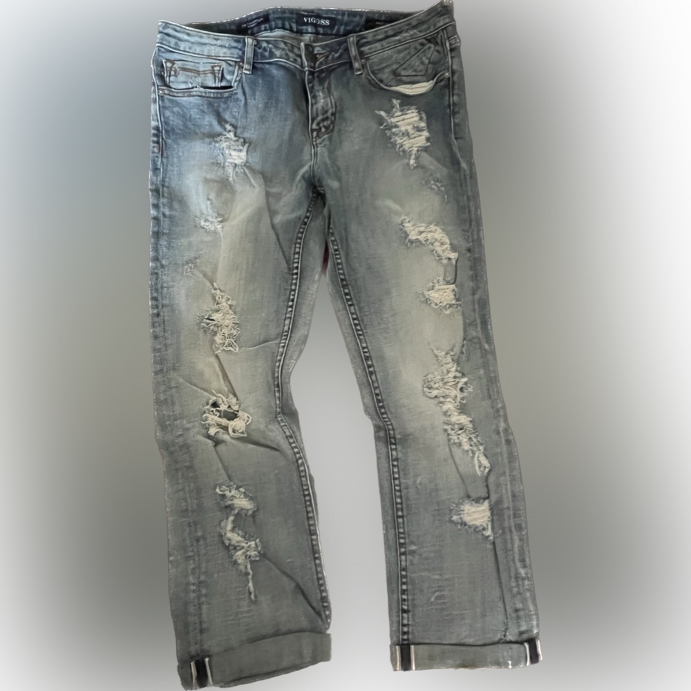 Vigoss Thompson Tomboy Distressed Skinny Jeans Size 30